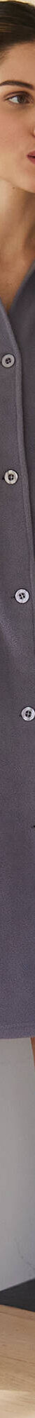 Peignoir polaire boutonné (gris) Peignoir polaire boutonné (gris)